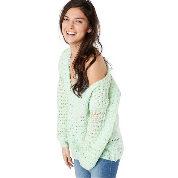 Free People Oversized Green Sweater - Picture 3 of 5